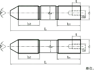 带孔锥端双头栓（专用地脚螺栓） DIN 797 - 2005