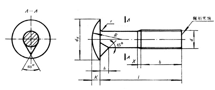 GB 15-88 大半圆头带榫螺栓